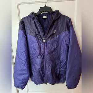 NIKE Nylon Zip Jacket Street Tech Hooded Vintage One Point Logo Size M Purple